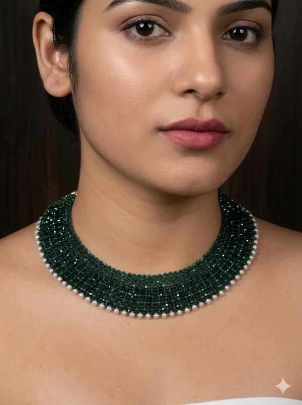 MANKE_Emerald_Dew_Pearl_Choker