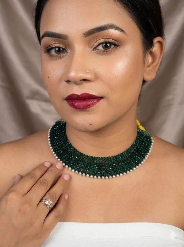 MANKE_Emerald_Dew_Pearl_Choker