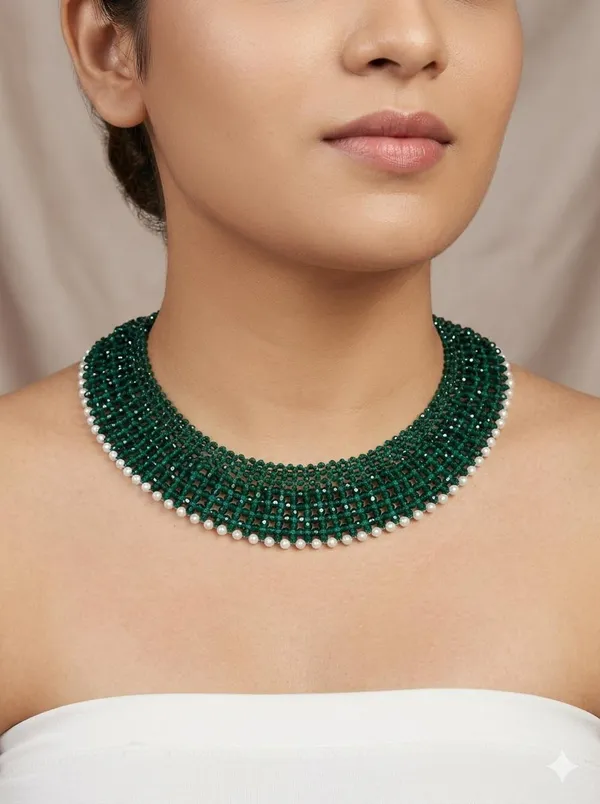MANKE_Emerald_Dew_Pearl_Choker