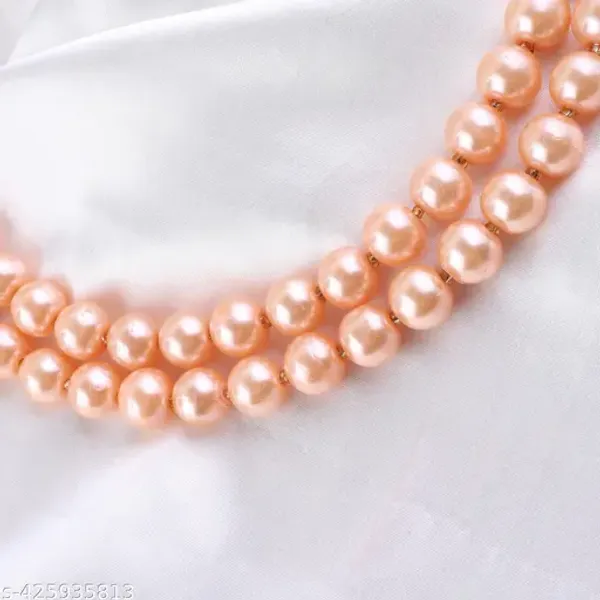 Dark_Peach_Shell_Pearl_Necklace_Mala