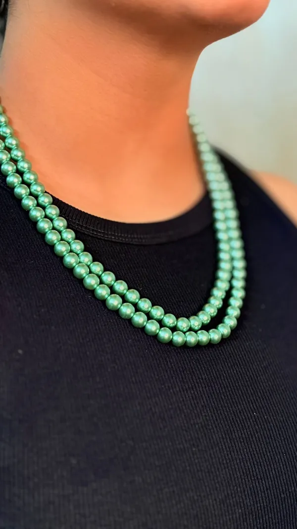 Green_Trendy_Shell_Pearl_Necklace_Mala