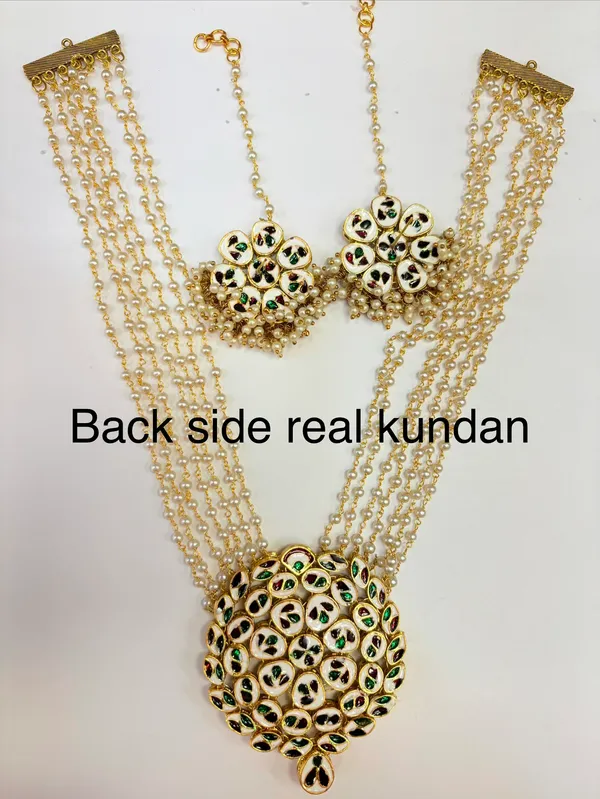 Layered_Pearl_With_kundan_Necklace_&_Earring_Set