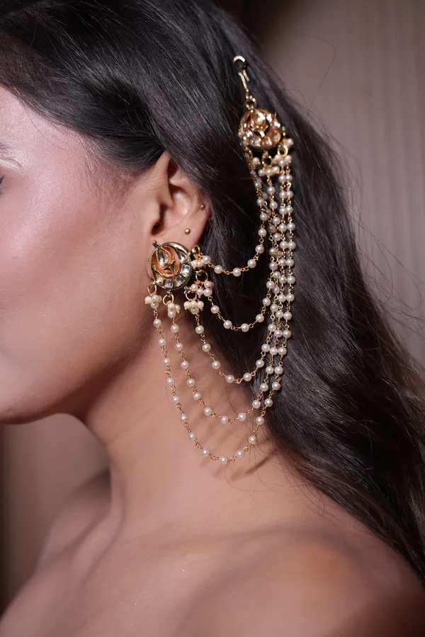 Gold_&_White_With__Multi_Layer_Bahubali_Earrings