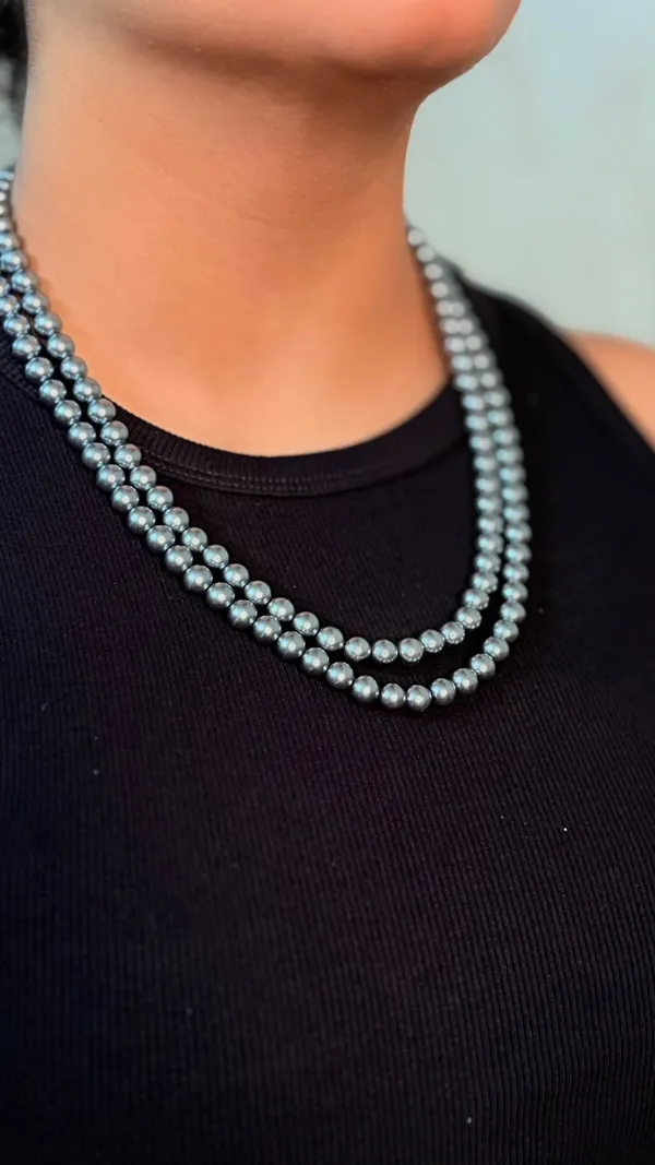 Dark_Grey_Shell_Pearl_Trendy_Necklace_Mala
