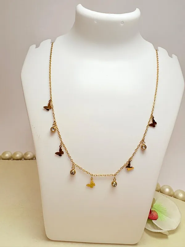 Gold_Plated_Butterfly_With_Cz_Stone_Necklace
