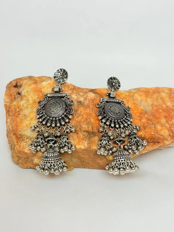Silver_Oxidised_Beautiful_Silver_Oxidised_Jumka