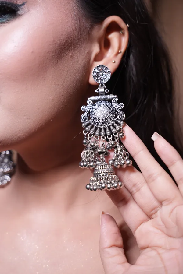 Silver_Oxidised_Beautiful_Silver_Oxidised_Jumka