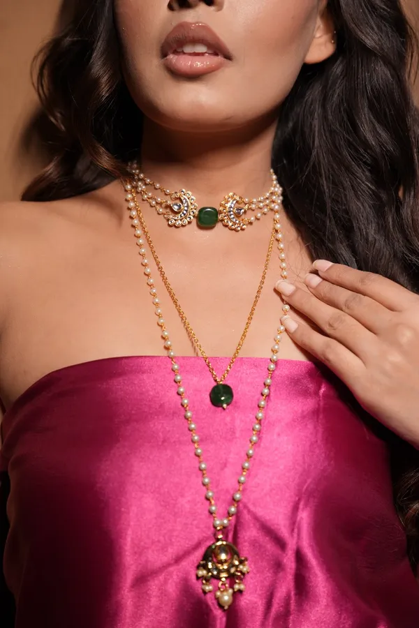 Layered_Pearl_With_Ruby_Necklace_&_Choker_Set