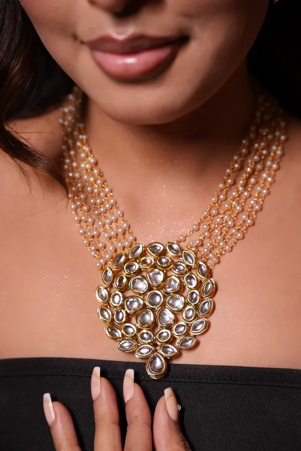 Layered_Pearl_With_kundan_Necklace_&_Earring_Set