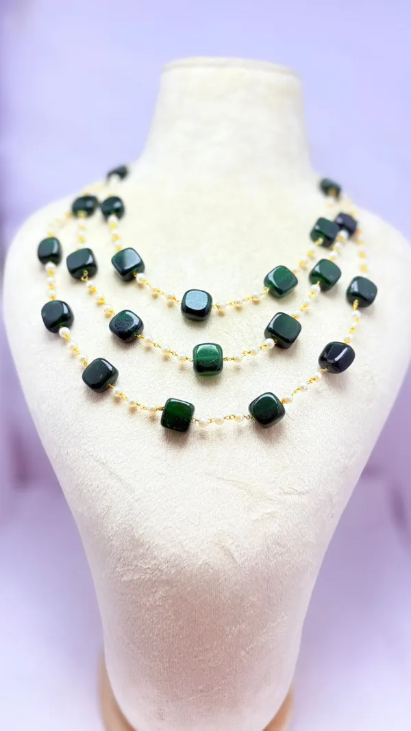 Green_White_Multiple_Layer_Mala_For_Women