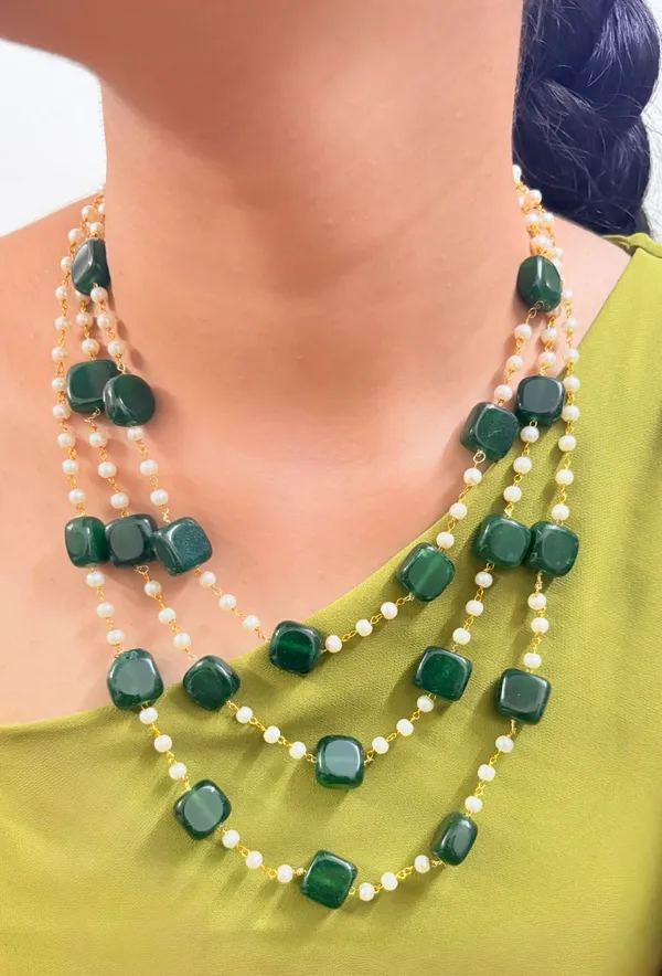 Green_White_Multiple_Layer_Mala_For_Women