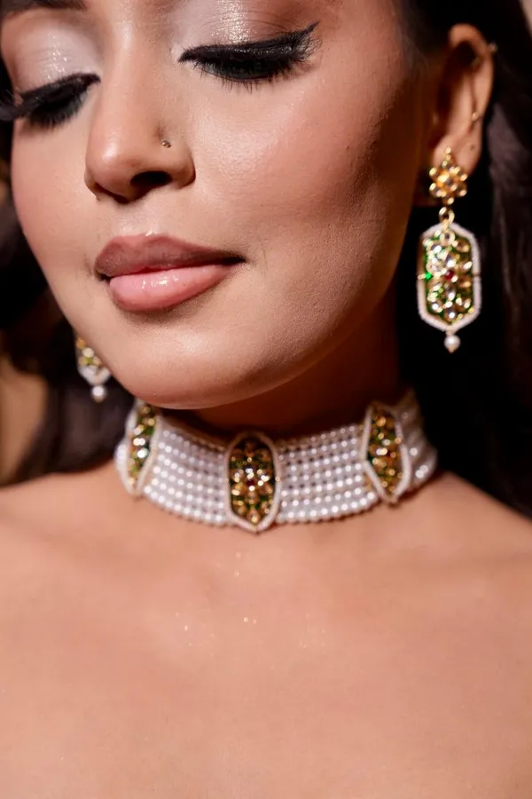 Golden_Pearl_Choker_Earring_Set