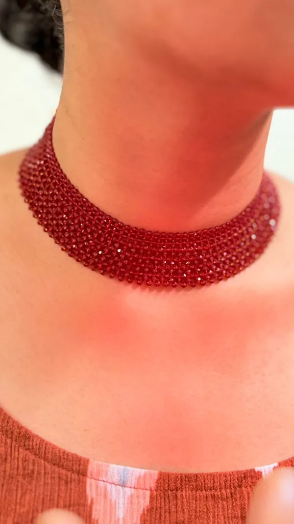 Red_Hydro_Moti_Hand_Crafted_Choker_Set