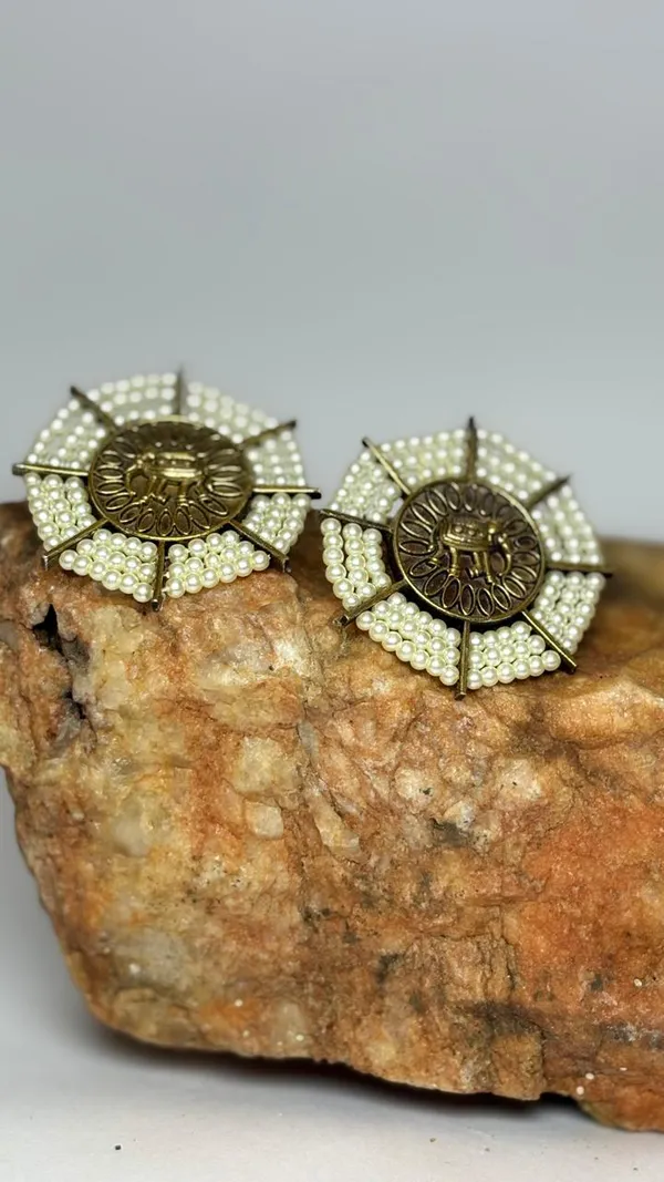 Rust_Gold_Beautiful_Rajwada_Pearl_Tops_With_Elephant_Theme_Earrings