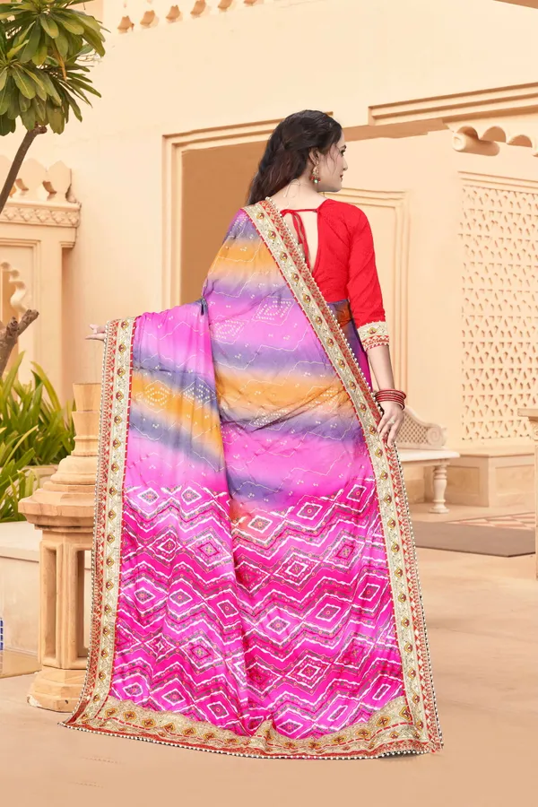 Pink_Evening_Elegance_Moss_Chiffon_Bandhani_Saree_For_Women