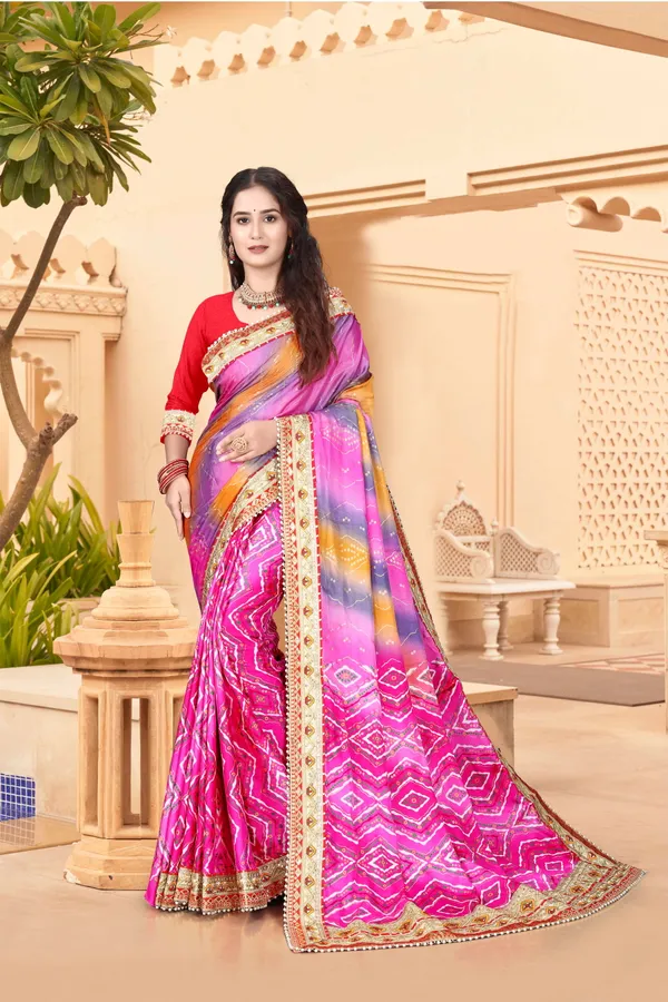 Pink_Evening_Elegance_Moss_Chiffon_Bandhani_Saree_For_Women