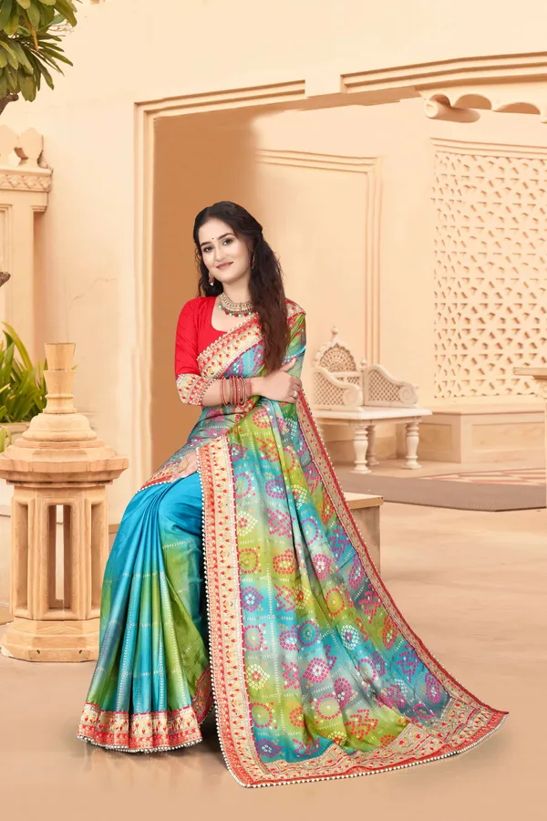 Rama_Evening_Elegance_Moss_Chiffon_Bandhani_Saree_For_Women