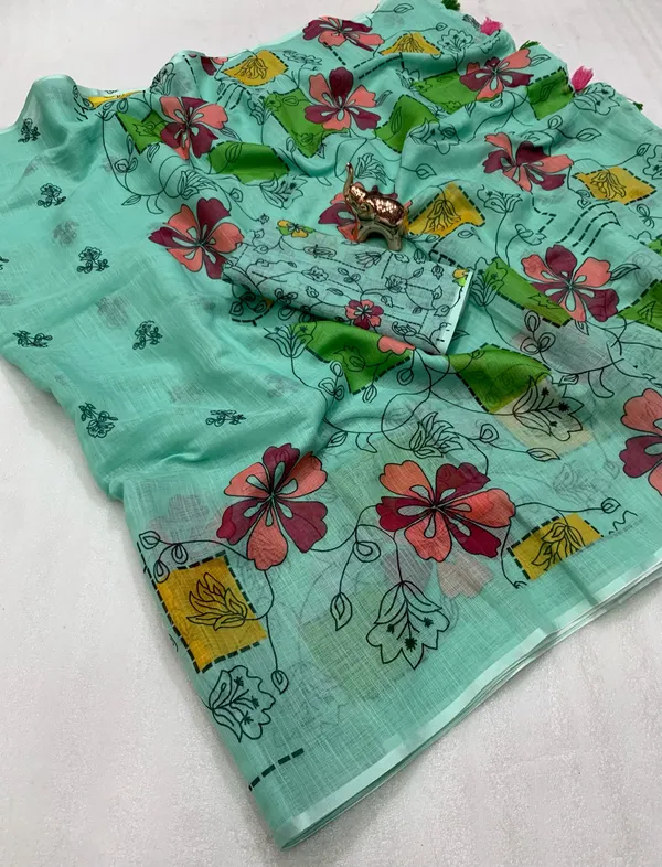 Pista_Lightweight_Linen_Comfort_Cotton_Saree_For_Women