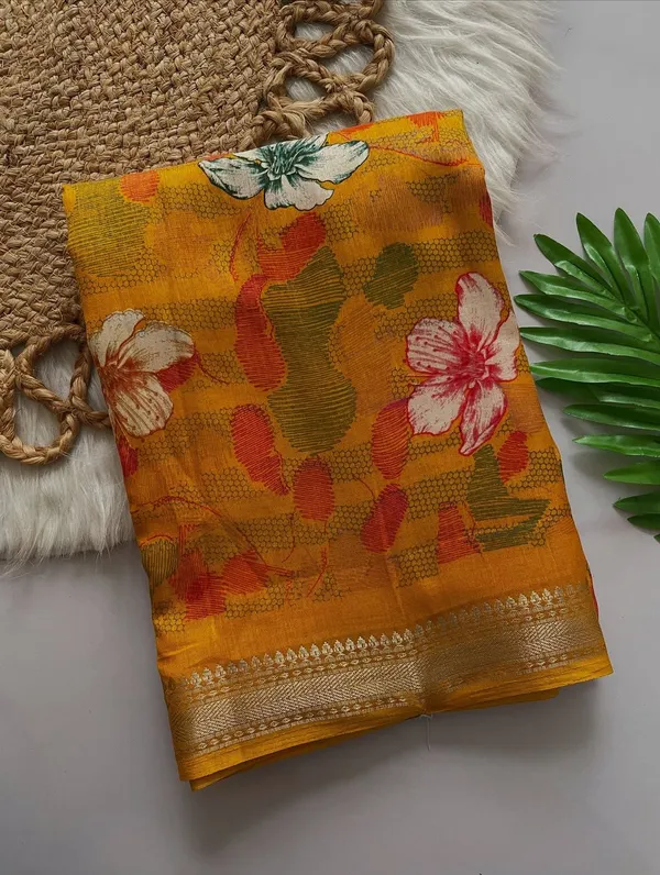 BANARASI_FLORAL_PRINT_SAREE_-_YELLOW