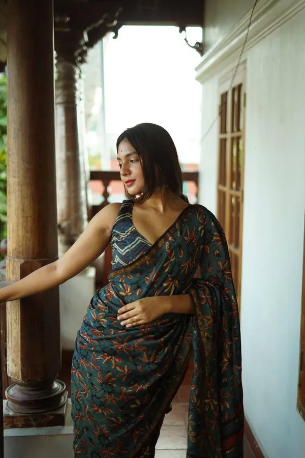 CHANDERI_HAND_BLOCK_PRINT_SAREE_-_TEAL_GREEN