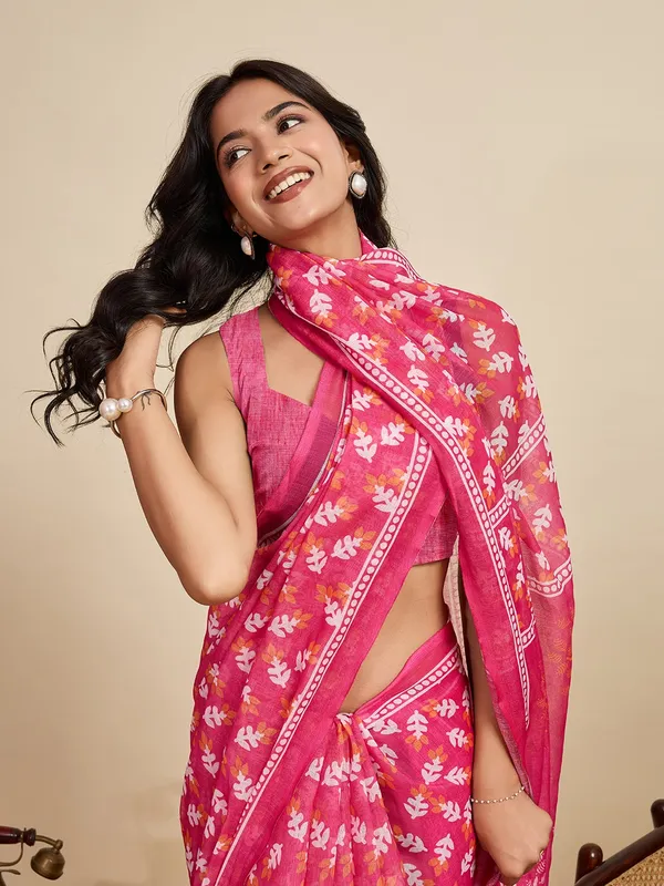 DAILY_WEAR_PRINTED_COTTON_LINEN_SAREE_-_PINK