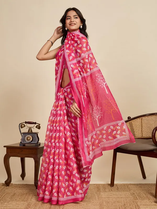 DAILY_WEAR_PRINTED_COTTON_LINEN_SAREE_-_PINK