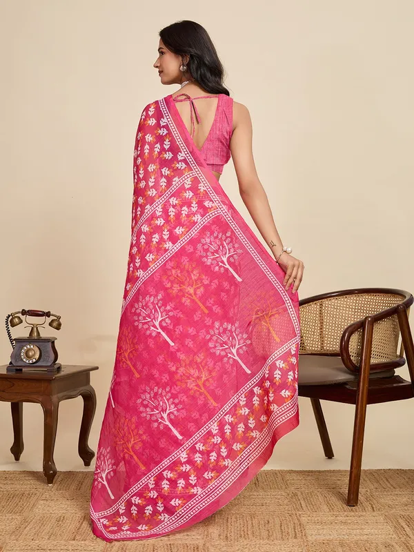 DAILY_WEAR_PRINTED_COTTON_LINEN_SAREE_-_PINK