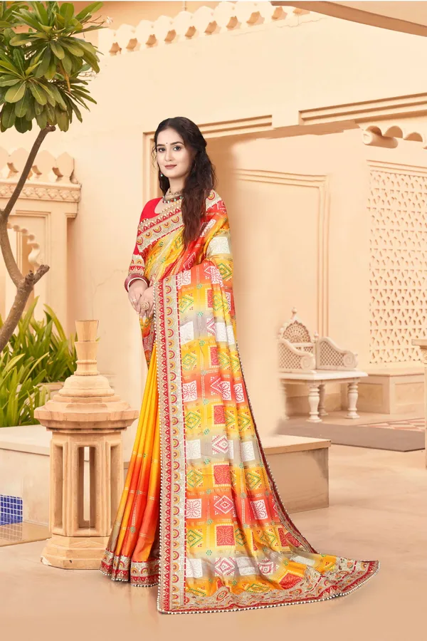 Yellow_Evening_Elegance_Moss_Chiffon_Bandhani_Saree_For_Women