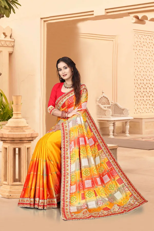 Yellow_Evening_Elegance_Moss_Chiffon_Bandhani_Saree_For_Women