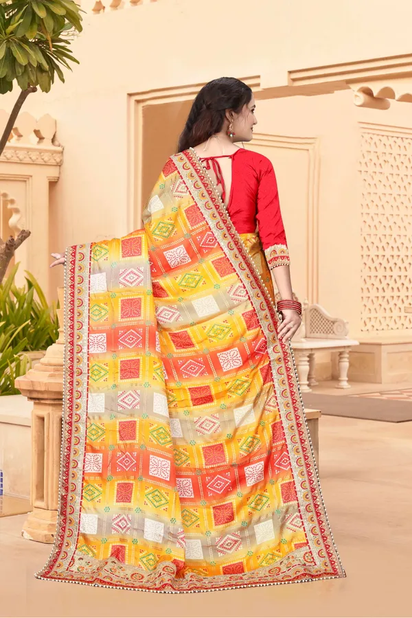 Yellow_Evening_Elegance_Moss_Chiffon_Bandhani_Saree_For_Women