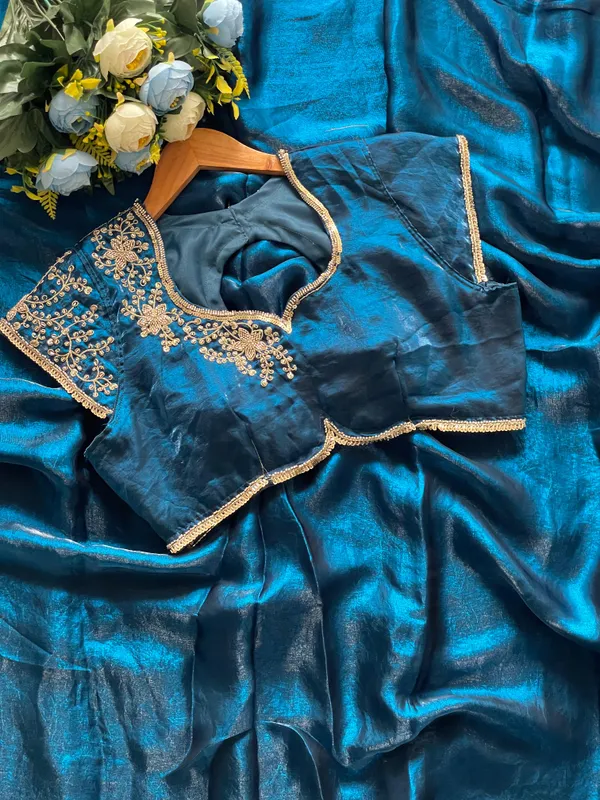 Blue_Women_Beautiful_Soft_Embroidery_Work_Saree.
