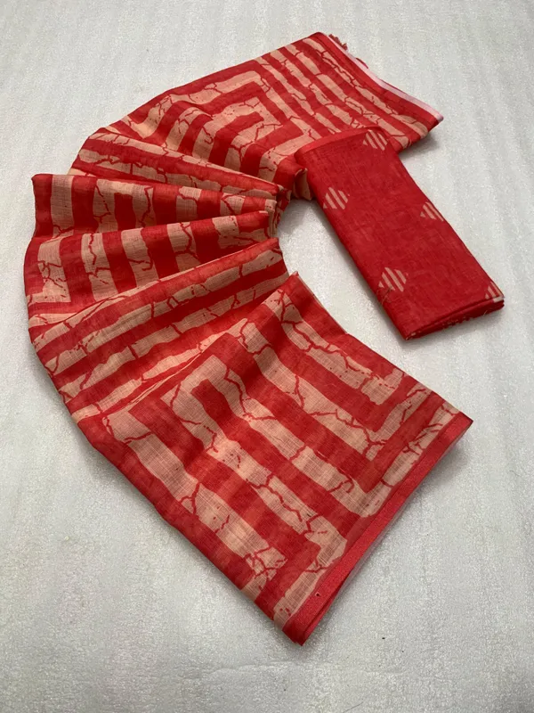 Kalamkari_Patola__Pure_Linen_Saree_And_Batin_Blouse_-_Gajari_Pink