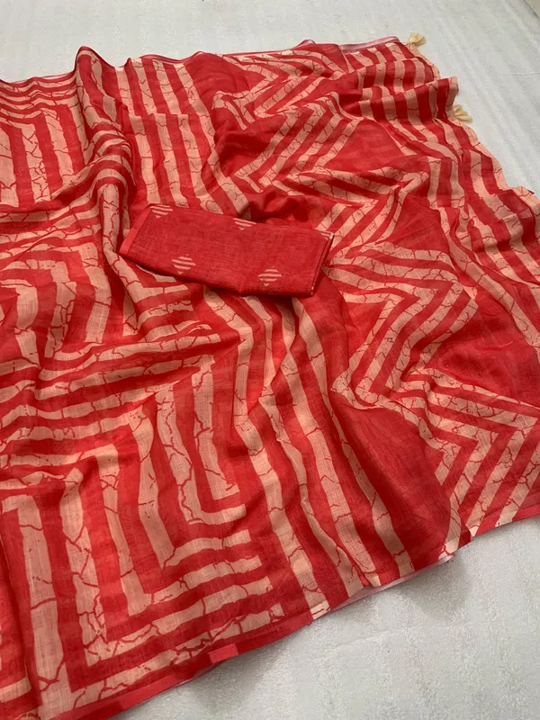 Kalamkari_Patola__Pure_Linen_Saree_And_Batin_Blouse_-_Gajari_Pink