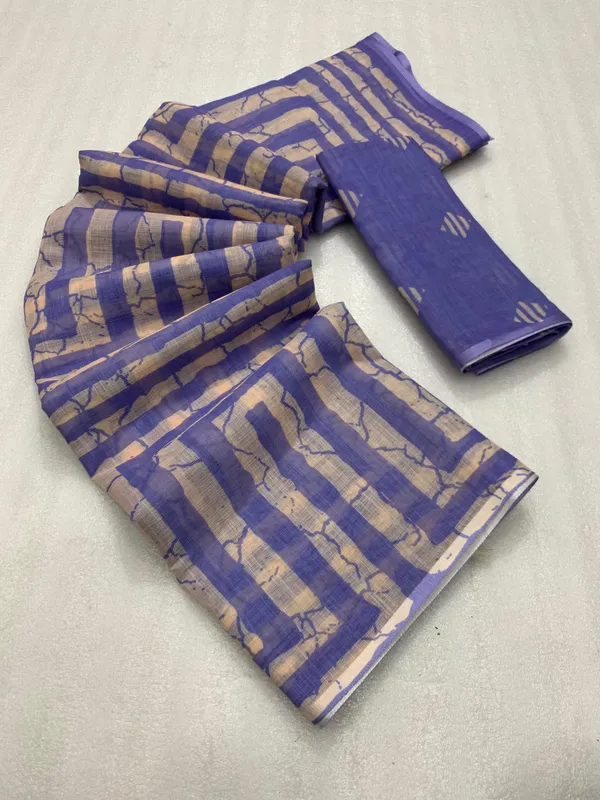 Kalamkari_Patola__Pure_Linen_Saree_And_Batin_Blouse_-_Lavendar