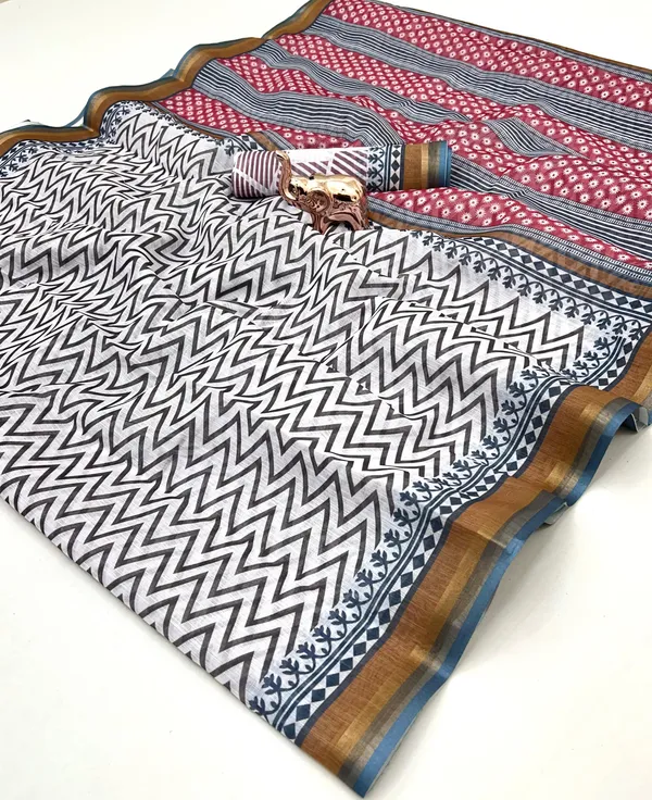 Linen_Ajrak_Print_Saree_-_Dark_Grey