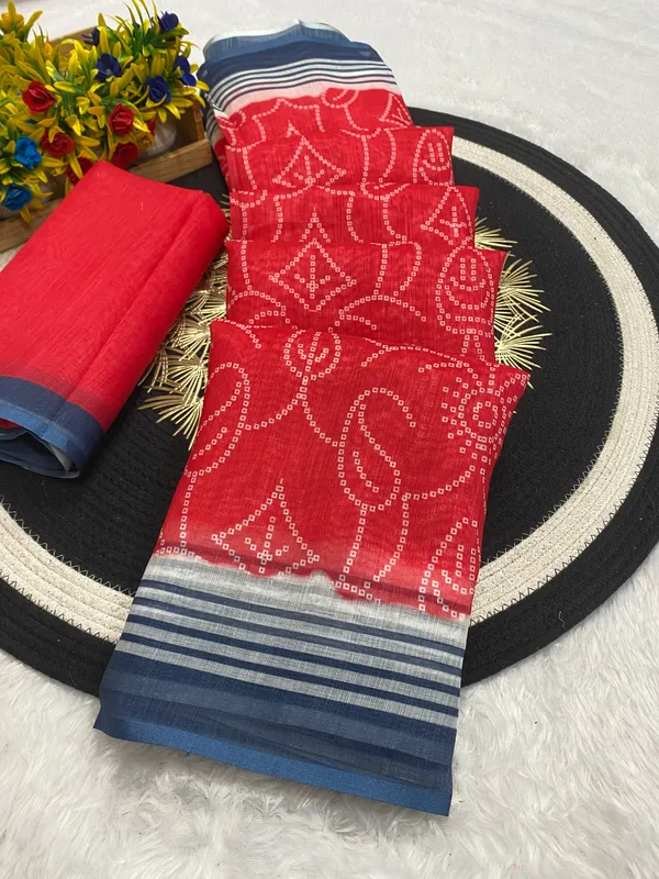 Linen_Bandhani_Saree