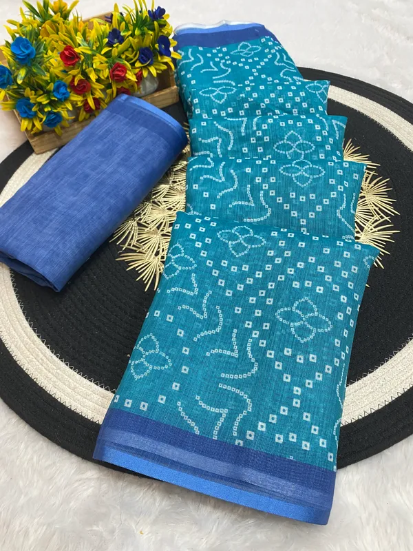 Linen_Bandhani_Saree_-_Rama