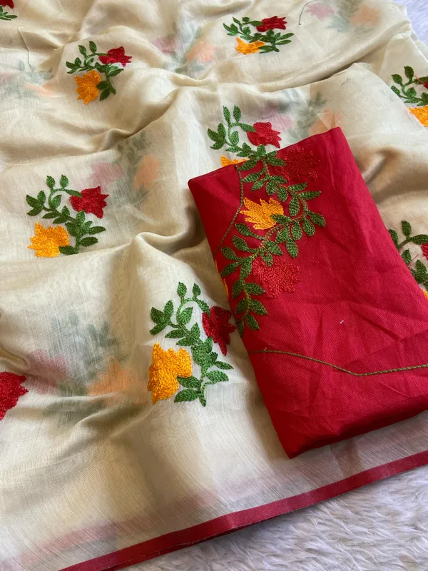 Linen_Cotton_Silk_Saree_Banglori_Blouse-_Off_White