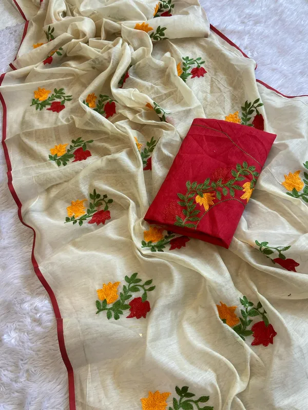 Linen_Cotton_Silk_Saree_Banglori_Blouse-_Off_White