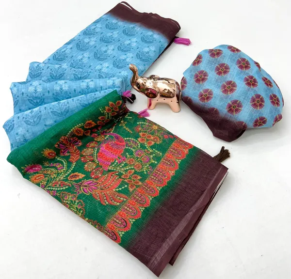 NAVARATRI_SPECIAL_COTTON_LINEN_SAREE-BLUE