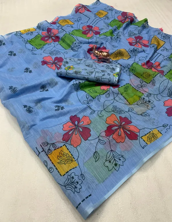 Sky_Lightweight_Linen_Comfort_Cotton_Saree_For_Women