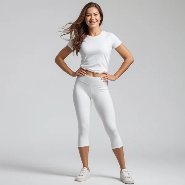 White_Ladies_Capri_3/4Th_Leggings_Soft,_Breathable,_And_Comfortable_Fit