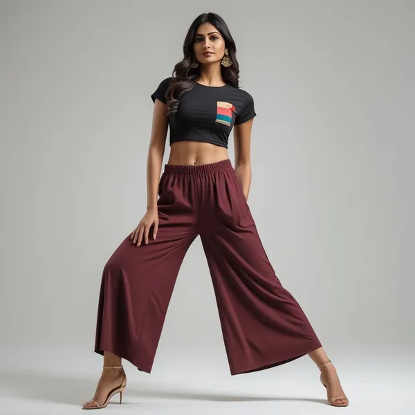 Marroon_Ladies_Palazzo_Pants_Flowy,_Comfortable_&_Stylish_Everyday_Bottomwear