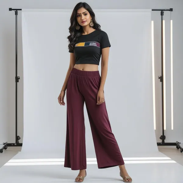 Marroon_Ladies_Palazzo_Pants_Flowy,_Comfortable_&_Stylish_Everyday_Bottomwear