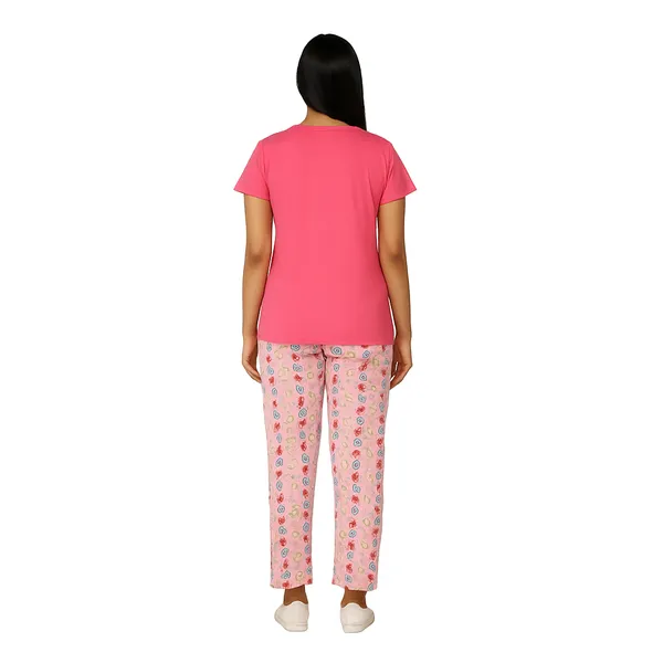 Multicolor_100%_Soft_Cotton_Night_Dress_Set_For_Women_Printed_T-Shirt_&_All-Over_Printed_Pants_For_Ultimate_Comfort