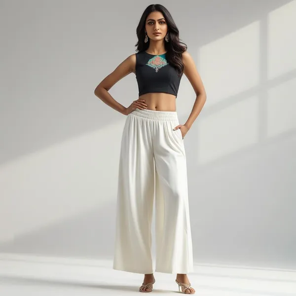 White_Ladies_Palazzo_Pants_Flowy,_Comfortable_&_Stylish_Everyday_Bottomwear