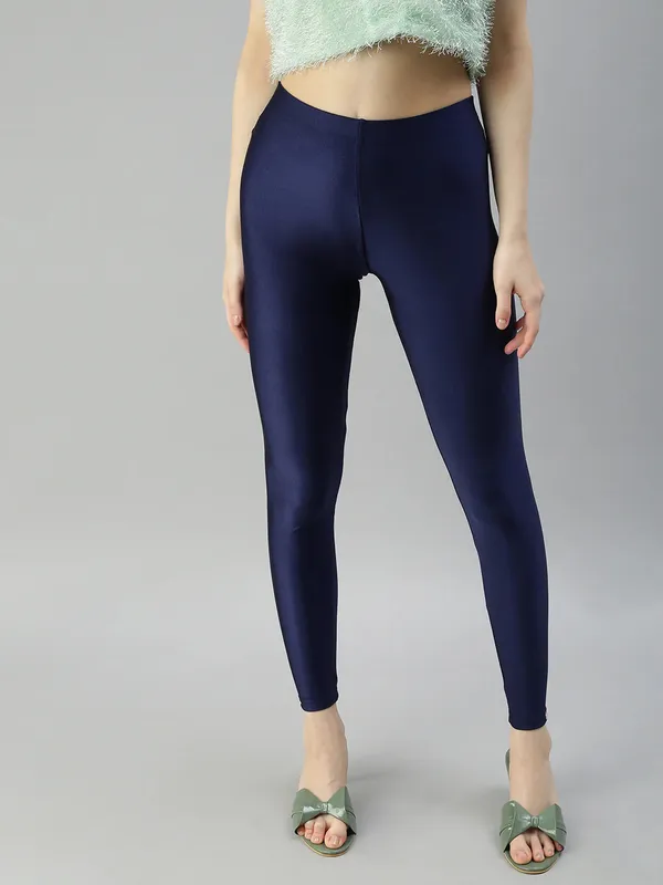 Navy_Stretchable_Shimmer_Leggings_For_Women_Soft,_Breathable_&_Skin-Friendly