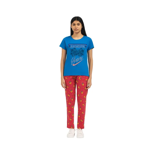 Multicolor_100%_Soft_Cotton_Night_Dress_Set_For_Women_Printed_T-Shirt_&_All-Over_Printed_Pants_For_Ultimate_Comfort
