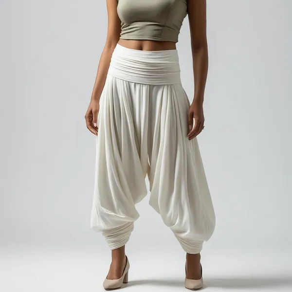 White_Ladies_Patiala_Pants_Traditional_Elegance_With_Everyday_Comfort