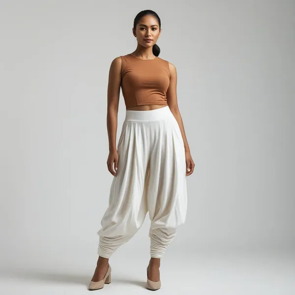 White_Ladies_Patiala_Pants_Traditional_Elegance_With_Everyday_Comfort